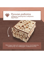 Музыкальная деревянная шкатулка-шарманка "Сердечки"