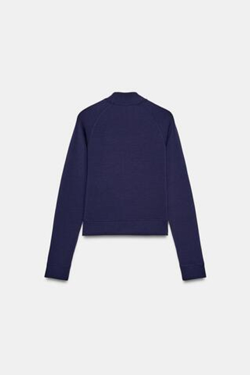 ZARA ПРИТАЛЕННАЯ КУРТКА НА МОЛНИИ, МОРСКОЙ СИНИЙ