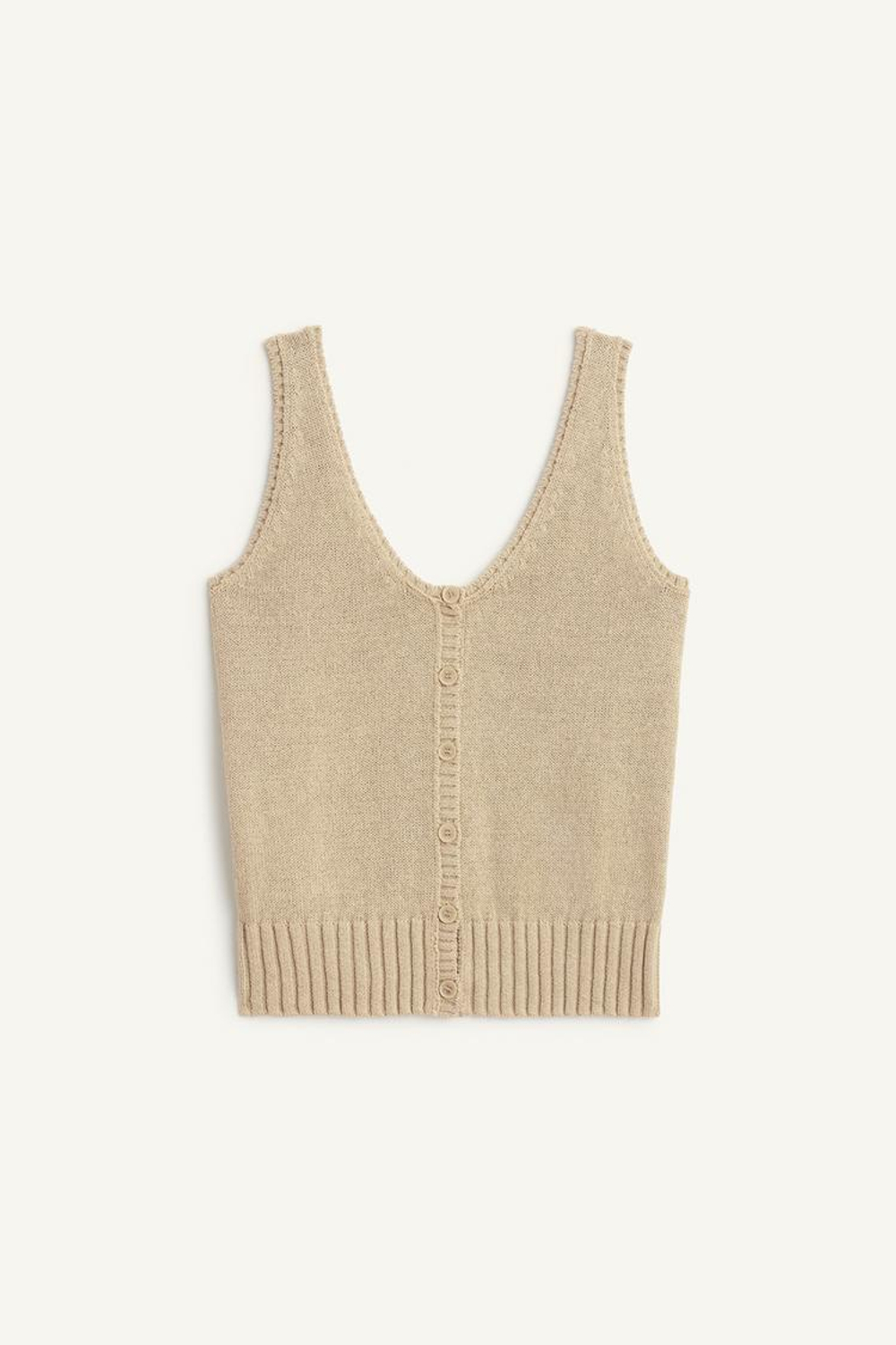 ZARA ТОП-МАЙКА СМЕСОВОЙ ХЛОПЧАТОБУМАЖНОЙ ПРЯЖИ, СВЕТЛО-ЗЕЛЕНЫЙ