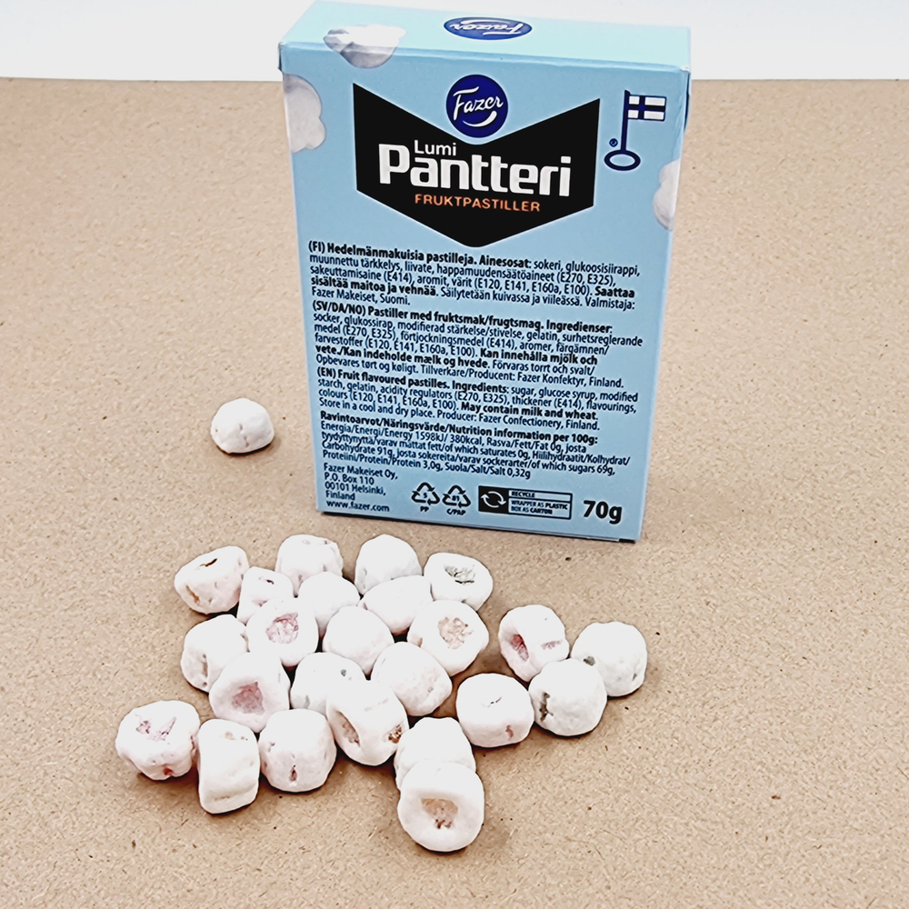Fazer Жевательные пастилки с фруктовым центром Lumi Pantteri, 70 г (из Финляндии)