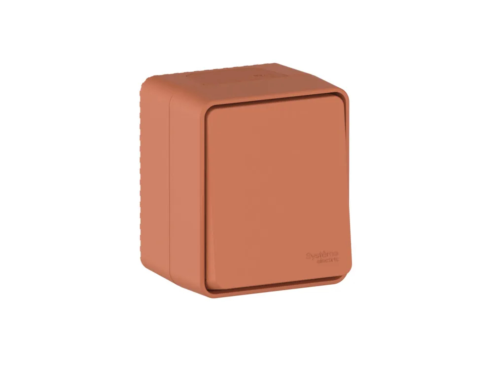 ATLASDESIGN PROFI IP54 О/У 1-клавишный ВЫКЛЮЧАТЕЛЬ, сх.1, 10АХ, ТЕРРАКОТОВЫЙ