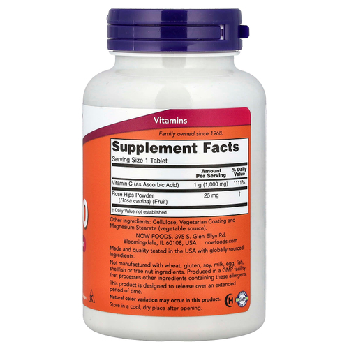 NOW Foods, C-1000 с шиповником, 100 таблеток