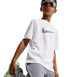 Футболка для мальчика теннисная Nike Boys Dri-FIT Multi Short Sleeve - white/black
