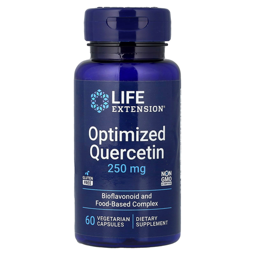 Life Extension, оптимизированный кверцитин, 250 мг, 60 вегетарианских капсул