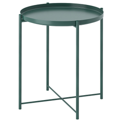 IKEA GLADOM  (ИКЕА ГЛАДОМ)  -  Столик с подносом - тёмный серо-зелёный 45x53 см