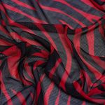 Сетка бельевая эластичная 100 г/м², шир.160 см / 3 метра, принт Зебра, цв.красный+черный /SZ025816.04/