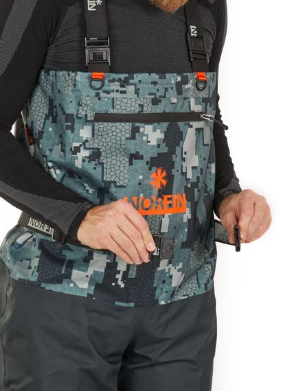 Полукомбинезон заброд. Norfin PILOT CAMO BOOTFOOT р.44-L-S с сапогами резина