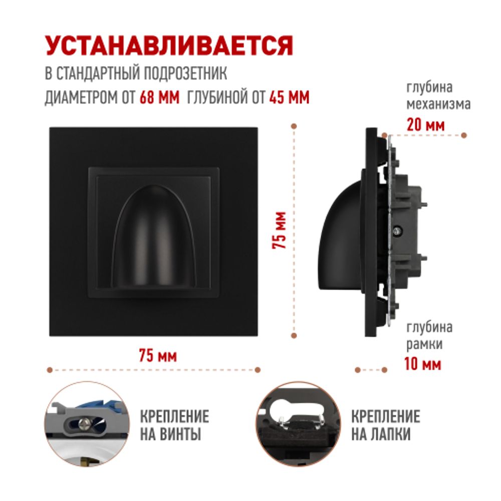 Вывод кабеля ЭРА Elegance 14-6003-05 антрацит | Эра Elegance