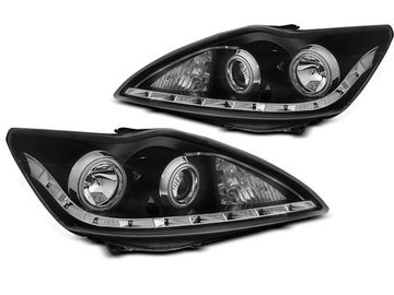Передние фары Angel Eyes для Ford Focus II (08-11) CCFL черные