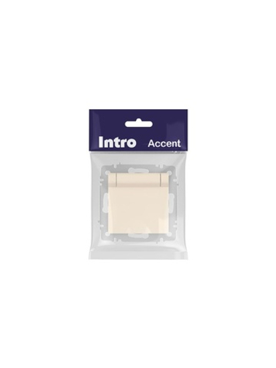 Розетка 1-м СП Accent 6-203-02 16А IP20 250В 2P+E Schuko с крышкой сл.кость Intro Б0063716