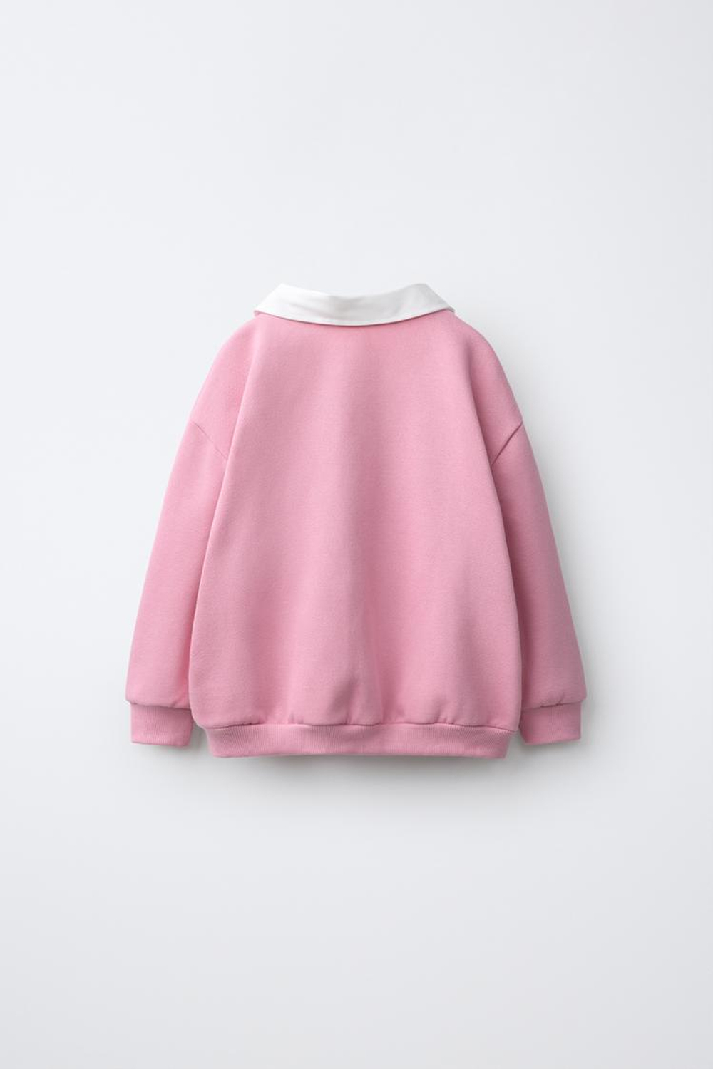 ZARA ТОЛСТОВКА С ВОРОТНИКОМ ПОЛО HELLO KITTY © SANRIO, ЛИНЯЛЫЙ РОЗОВЫЙ