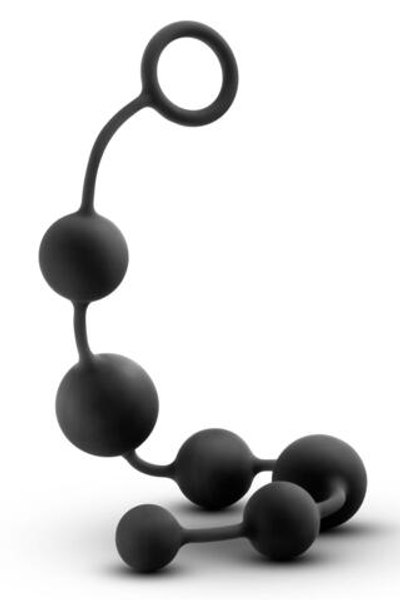 Черная анальная цепочка Black Anal Beads - 40,6 см. (Цвет: черный)