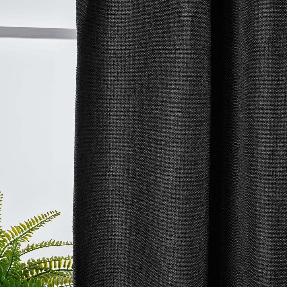 IKEA ANNAKAJSA  (ИКЕА АННАКАЙСА)  -  Шторы блэкаут, 1 пара - антрацит/на тесьме 145x300 см