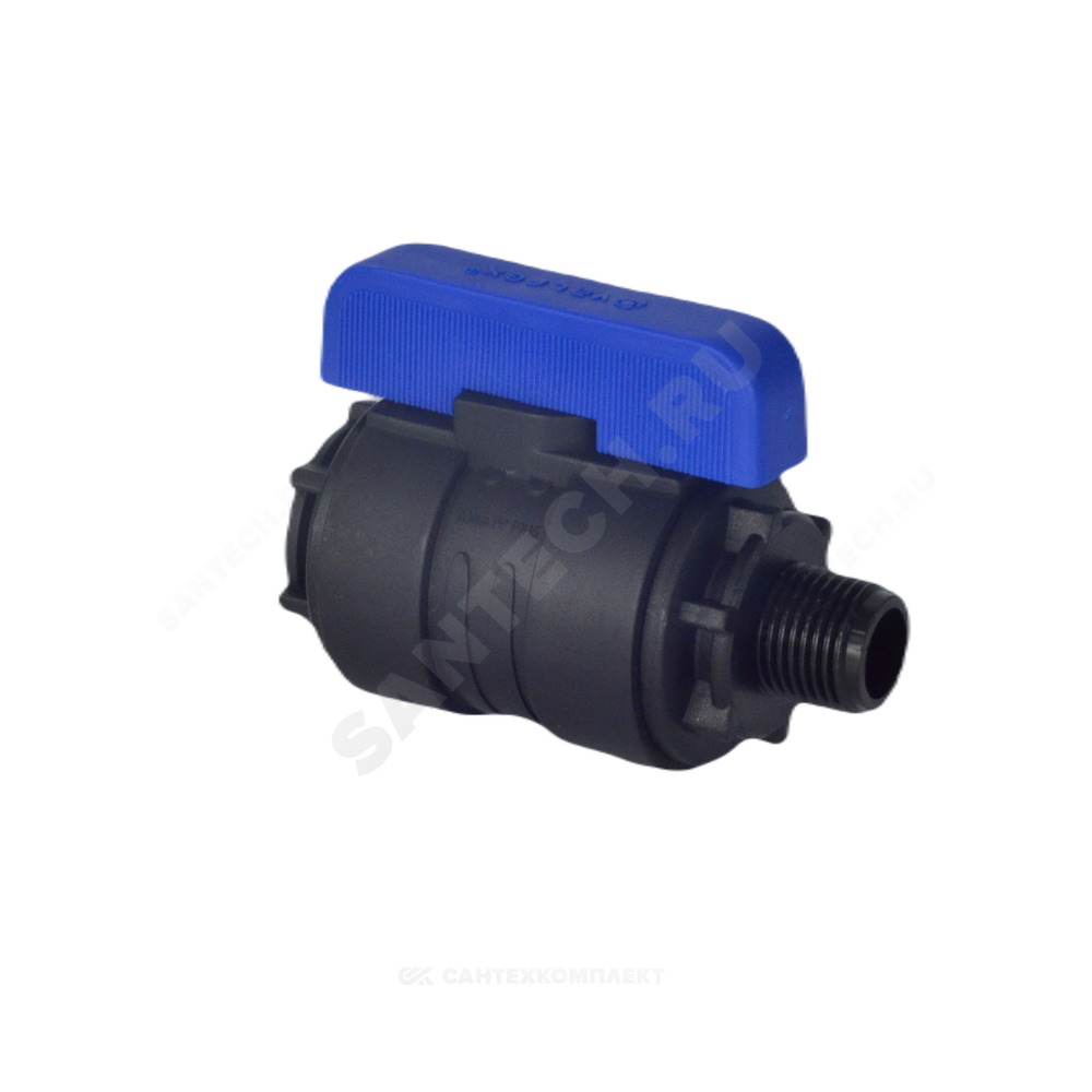 Кран шаровой компрессионный ПЭ Ду 33 1 1/4"x1" НР/ВР Ру16 VALFEX 1210012114100
