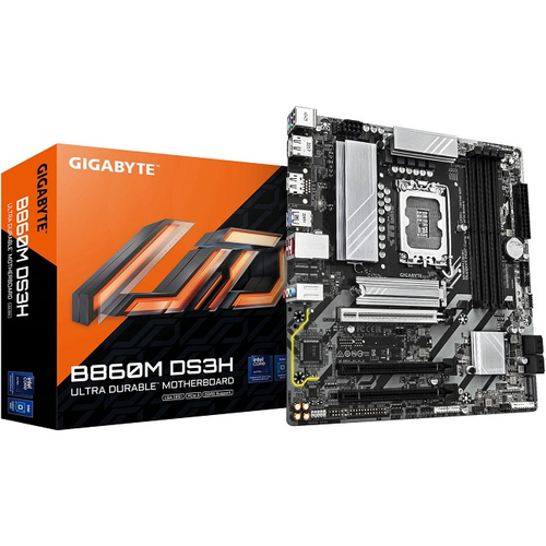 Материнская плата GIGABYTE B860M DS3H (LGA1851/B860/4xDDR5/3xPCI-Ex16/2xM.2/SB7.1/GLAN/DispalyPort/HDMI/mATX)