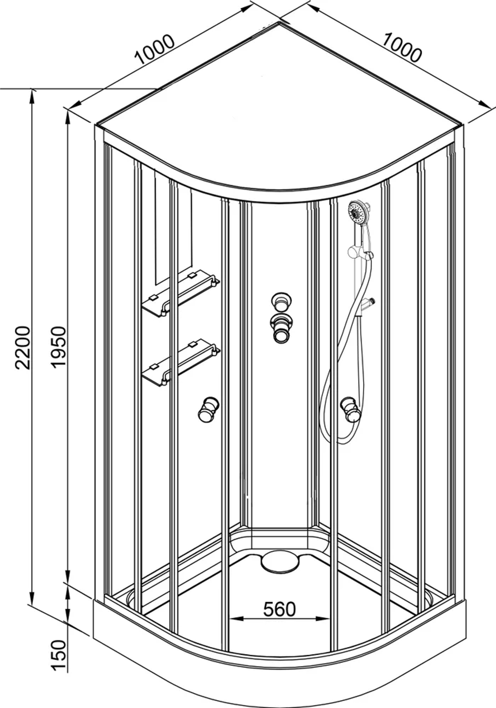 Душевая кабина AvaCan EM 1510 N с гидромассажем