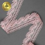 Кружево гипюр (плетёное) 40 мм / 9 метров, цв.6 бл.розовый, Kruzhevo