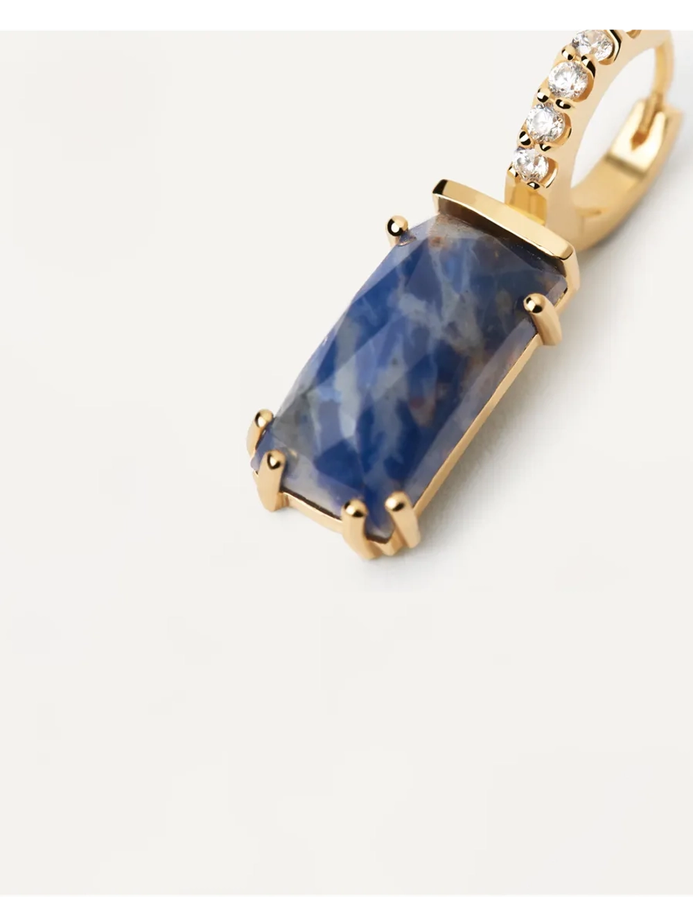 Одиночная серьга Kaori Sodalite серебро 925 пробы покрытое золотом