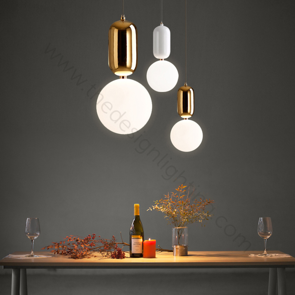 Pendant design lamp Aballs  by Parachilna (White,  D15)