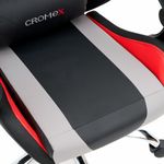 Кресло компьютерное CROMEX (КРОМЕКС) "Quantum GM-155 RGB", подсветка, две подушки, экокожа, черное/красное/серое, 532955