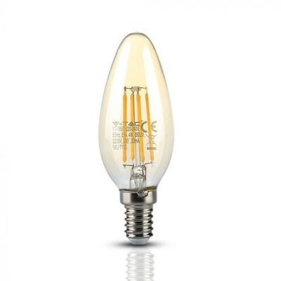 Лампа светодиодная, филамент V-TAC, E14, 4 Вт, 2200К, SKU 7113