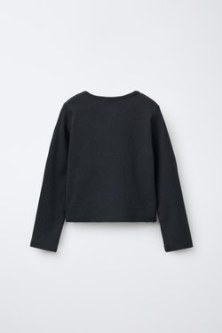 ZARA ФУТБОЛКА С ЗАКЛЕПКАМИ, АНТРАЦИТОВО-СЕРЫЙ