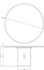 Стол обеденный Garda Decor d150*76 см каменная столешница, шпон