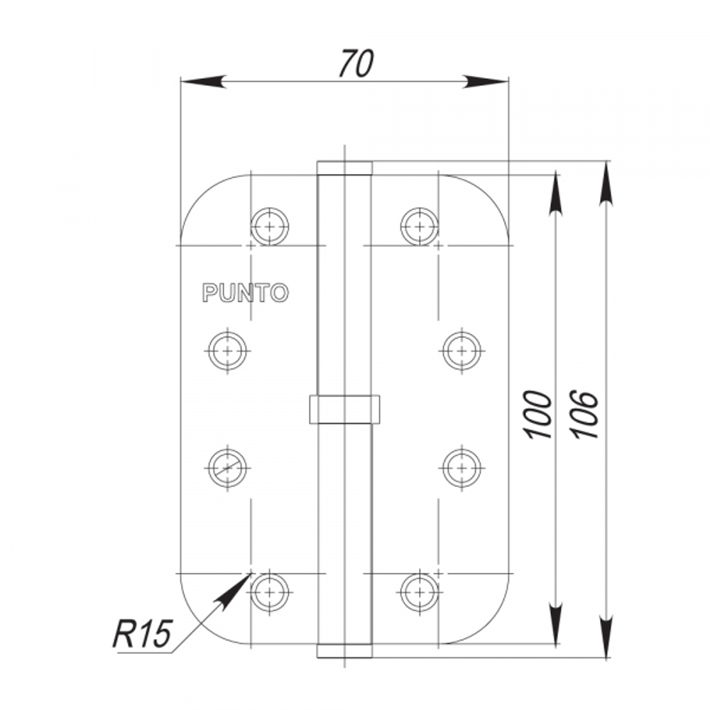 Петля съемная IN4100SR-R14 PN правая (S100113/R14-4R) перл.никель ПОДВЕС