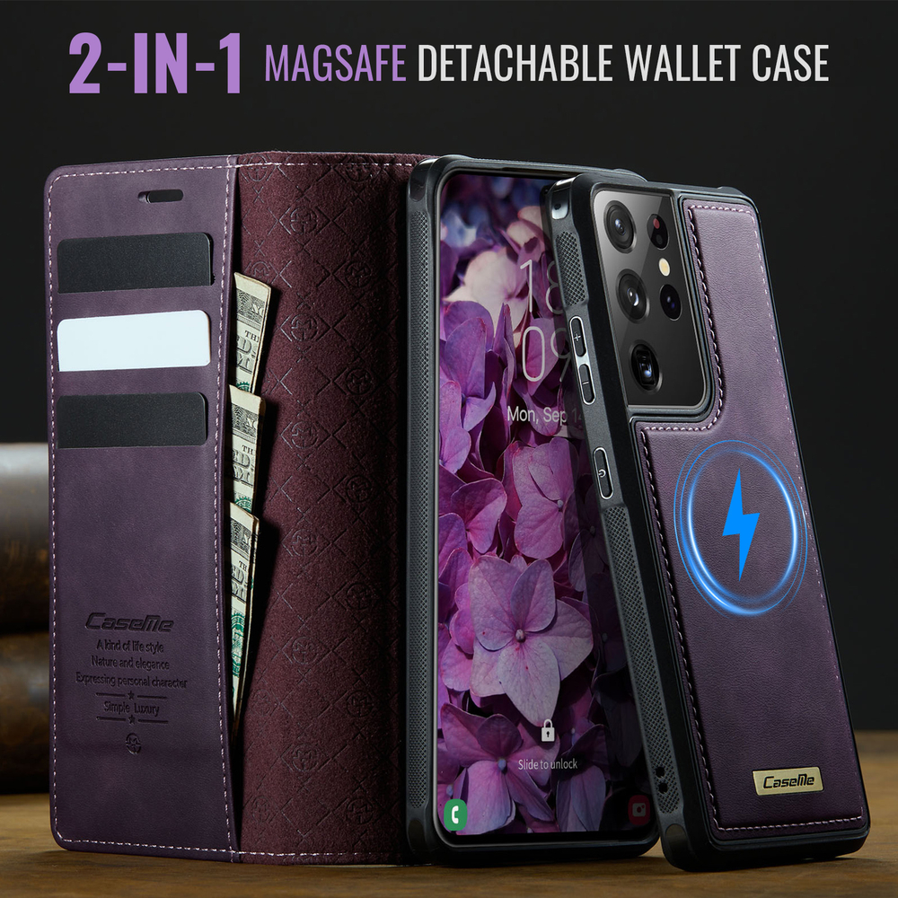Чехол-кошелек CaseMe 2 in 1 MagSafe Samsung Galaxy S21 Ultra