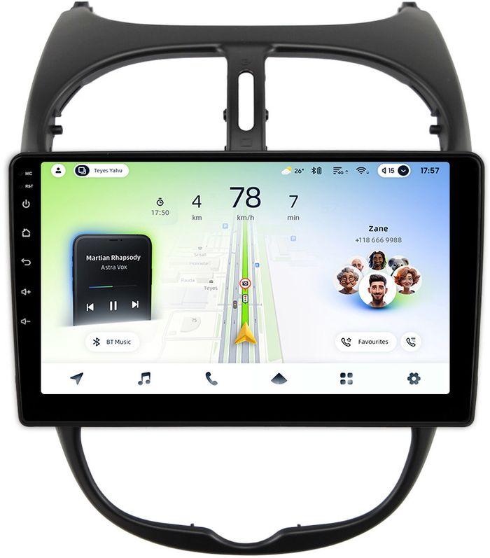 Магнитола для Peugeot 206 1998-2012 - Teyes CC4L монитор 9" IPS, Android 14, Быстрая, Snapdragon 662, CarPlay, 4G SIM-слот