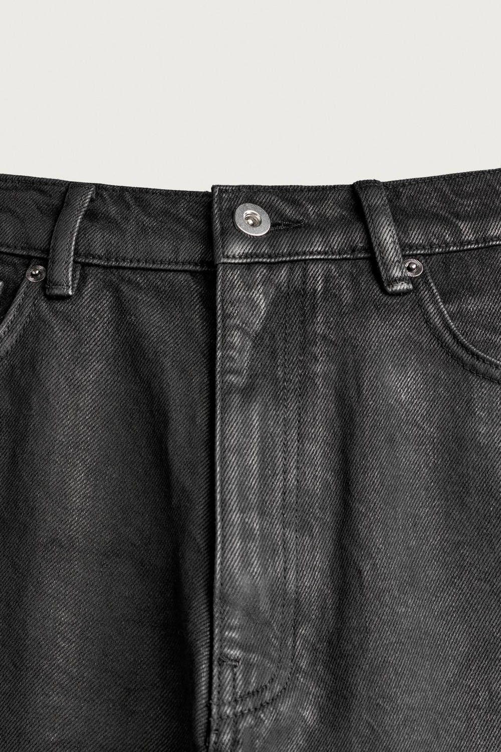 ZARA ДЖИНСЫ LOOSE FIT С ВОСКОВЫМ ЭФФЕКТОМ, ЧЕРНЫЙ