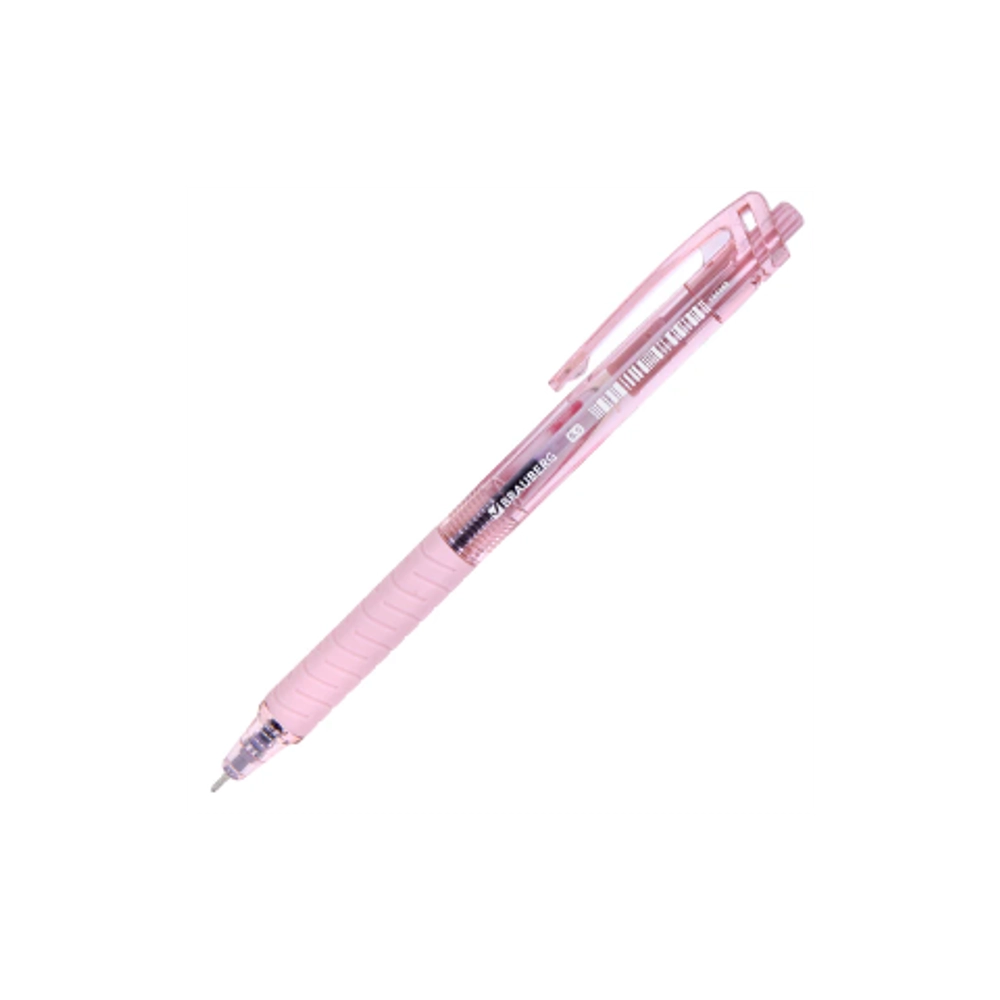 Ручка авт. BRAUBERG "CLASSIC PASTEL", с грипом, СИНЯЯ, корпус ассорти, 0,5 мм, линия письма 0,35 мм,