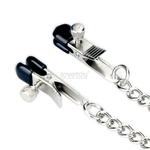 Серебристо-черный кляп с зажимами на соски Breathable Ball Gag With Nipple Clamp