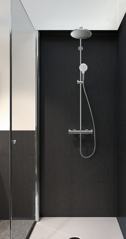 Crometta S 240 1jet Showerpipe, EcoSmart, 9 л/мин, душевая система для душа с термостатом 27268000