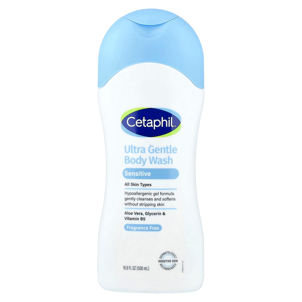 Cetaphil, ультрамягкий гель для душа, для всех типов кожи, без отдушек, 500 мл (16,9 жидк. унции)