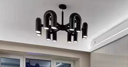 Pendant design lamp Cirkus by AGO Lighting (6 lampshades/Black)