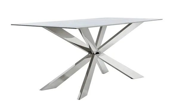 Обеденный стол Steelgor 160х90 см, белый камень