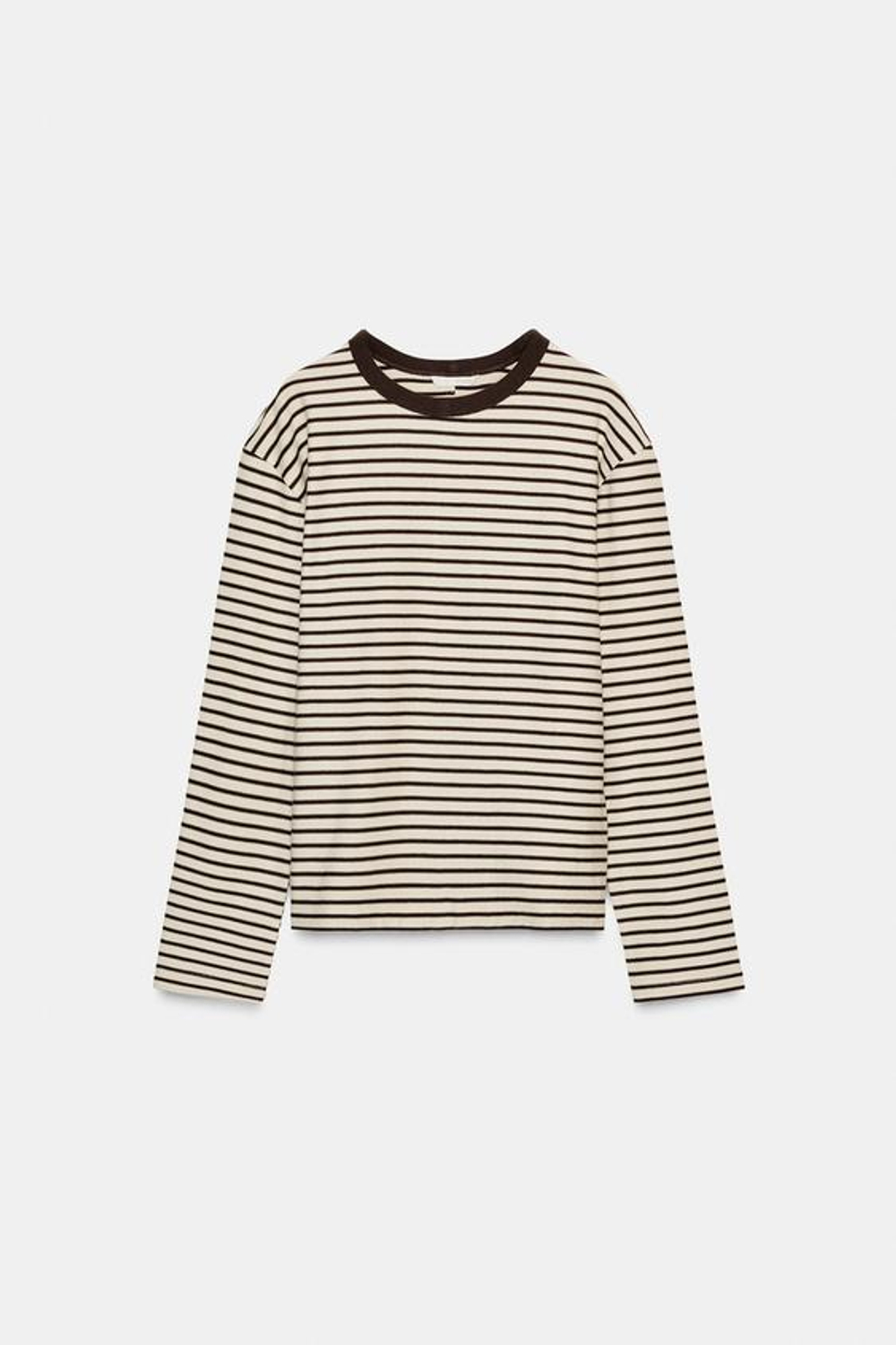 ZARA ФУТБОЛКА В ПОЛОСКУ С ДЛИННЫМИ РУКАВАМИ, ПОЛОСКИ