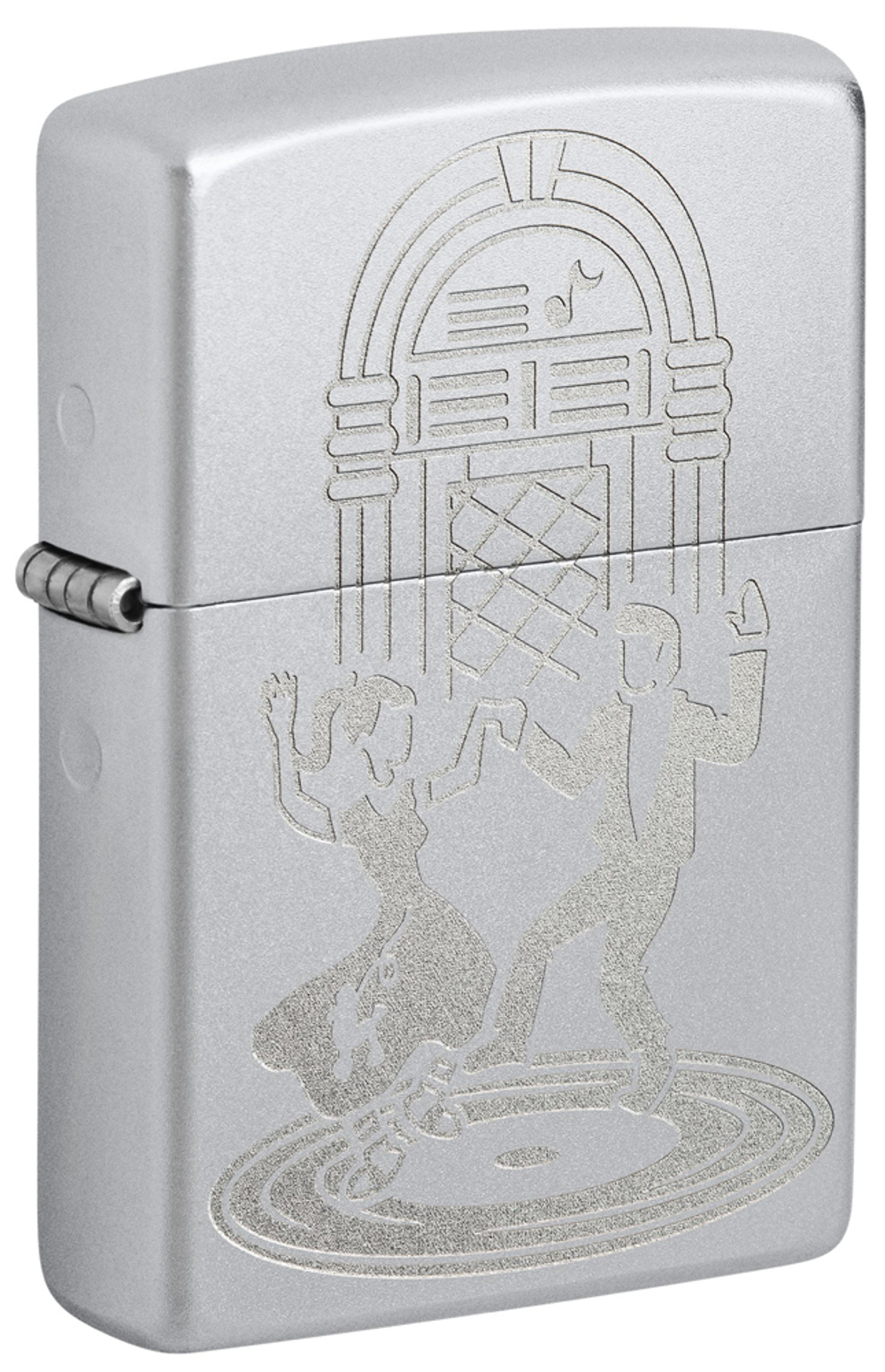 Зажигалка Zippo Vintage Dance с покрытием Satin Chrome, латунь/сталь, серебристая, 38x13x57 мм