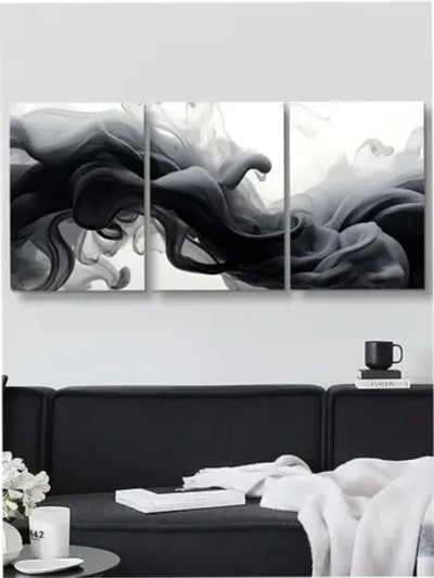Картина Черные брызги модульная 50x70см 3шт.