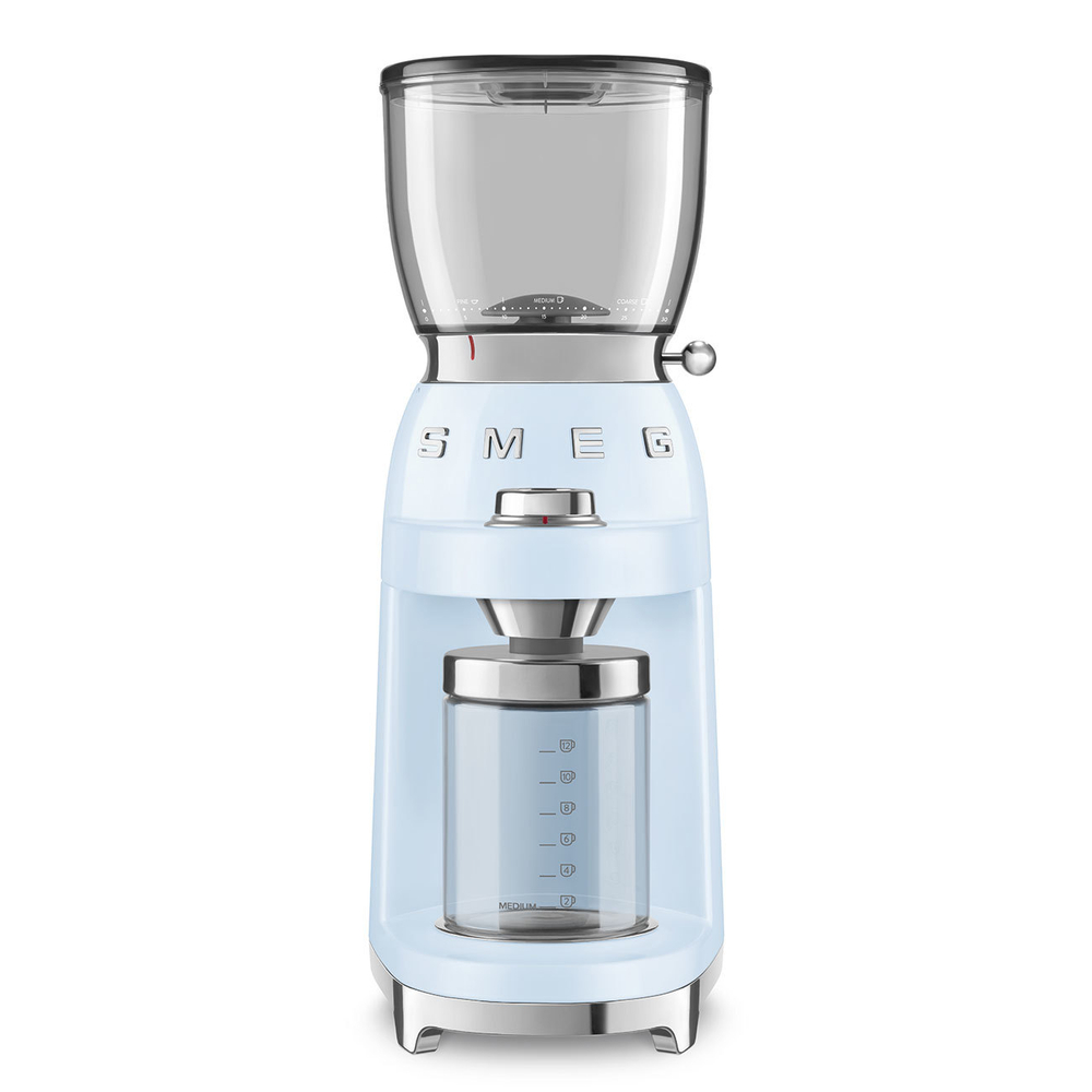 Кофемолка Smeg CGF01PBEU пастельно голубого цвета с контейнером