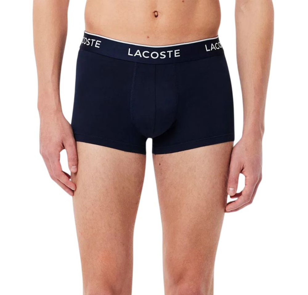 Мужские спортивные боксеры Lacoste Stretch Cotton Trunks 3P - dark blue