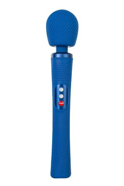 Синий вибромассажер Vim Vibrating Wand - 31,3 см. (Цвет: синий)