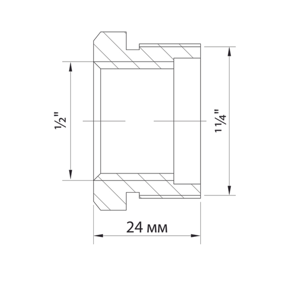 Футорка 1 1/4'' - 1/2'' нар/вн VRT® никель