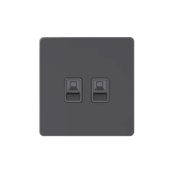 Розетка компьютерная RJ-45 Cat 5e 2-я Systeme Electric Infinity Вулканический пепел FSE000785