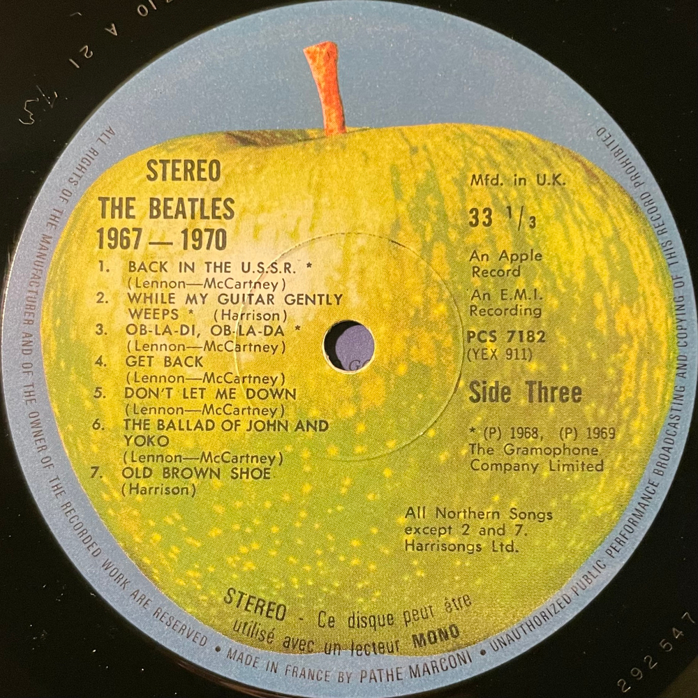 The Beatles ‎– 1967-1970 2LP (Англия 1973г.)