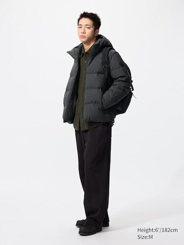 UNIQLO Бесшовная пуховая парка, темно-серый
