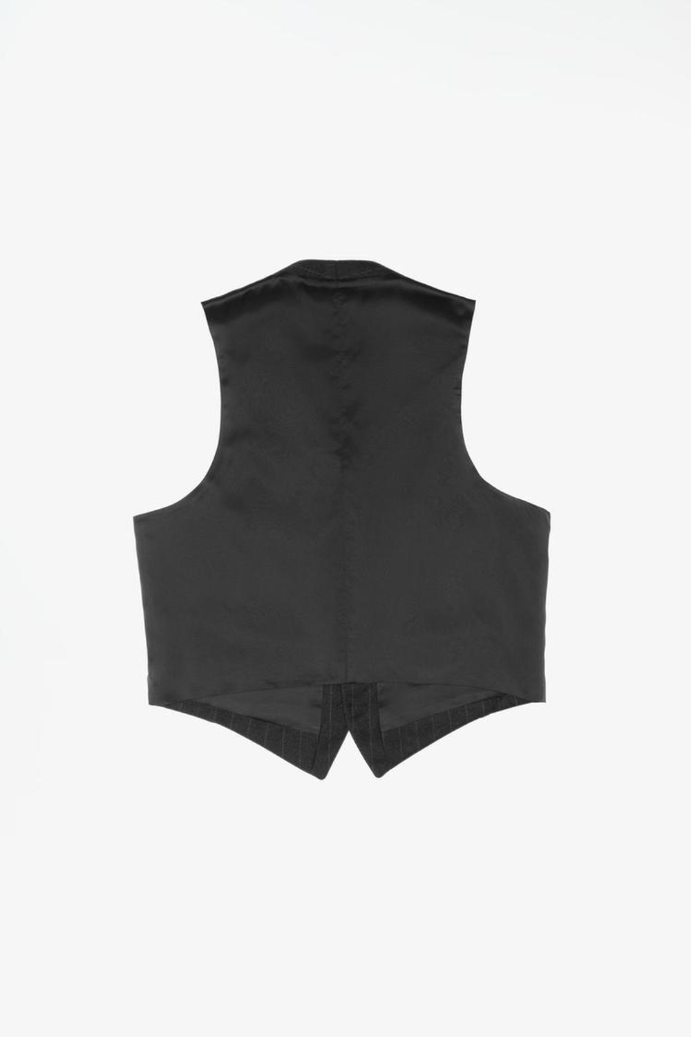 ZARA X JOHN GALLIANO ЖИЛЕТ ИЗ 100% ШЕРСТИ В ПОЛОСКУ LIMITED EDITION, ЧЕРНЫЙ