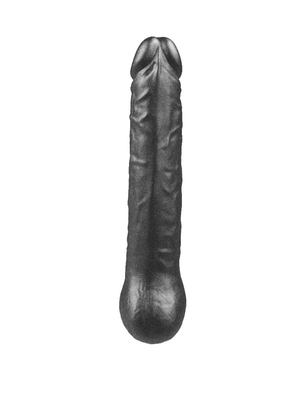 Чёрная фаллическая насадка BLACK BENT 3 - 18 см.