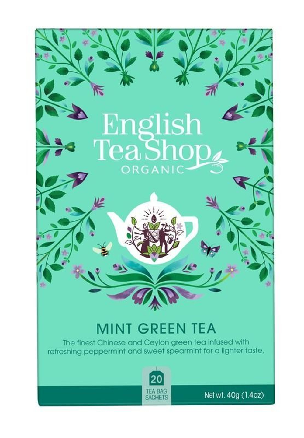 Чай зеленый English Tea Shop "Mint Green tea" с мятой 20 пакетиков (из Финляндии)